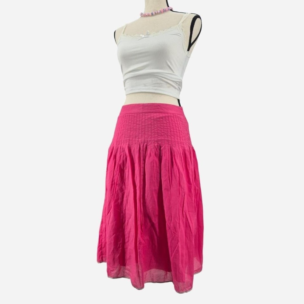 Y2K‎ Jcrew Pink Cotton midi skirt - Picture 2 of 4